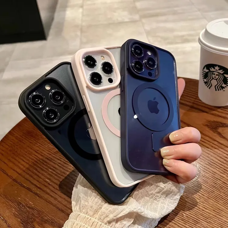 硅胶磁吸简约iphone16马卡龙手机壳17透明亚克力15防摔保护套