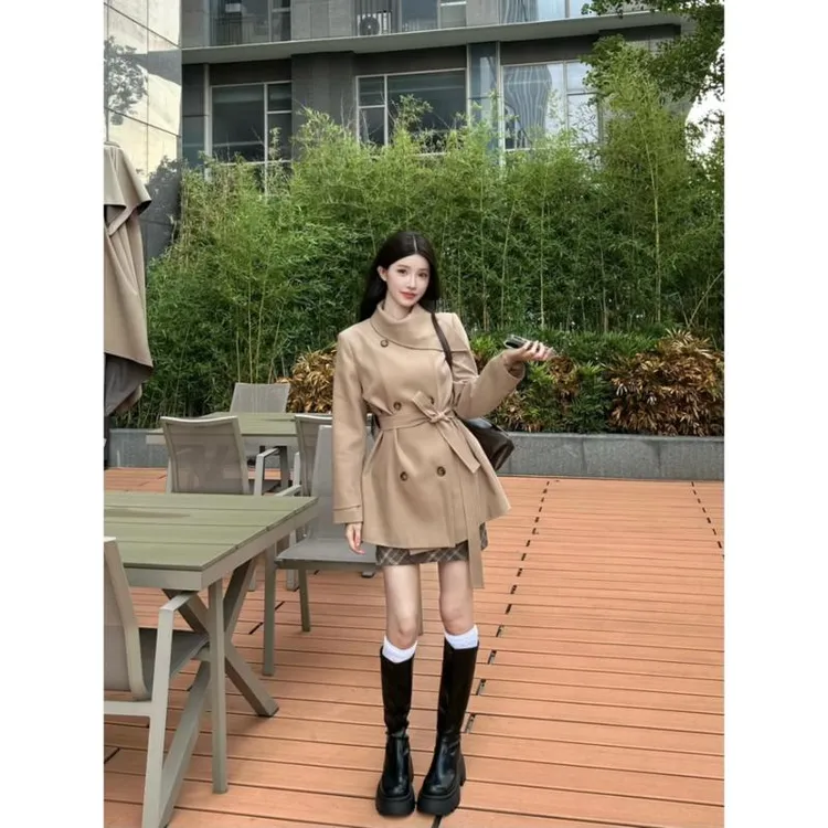 2025秋季新品风衣短款气质显瘦收腰外套百搭小个子休闲设计师