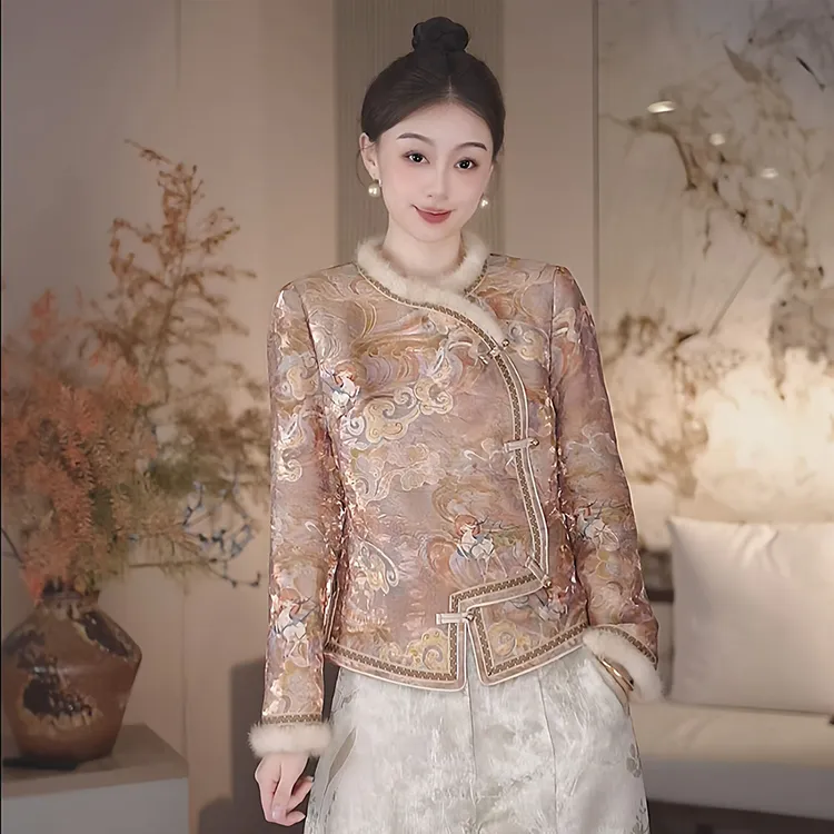 新中式国风棉服女装2025冬季宽松加厚棉袄高级感气质百搭棉衣外套