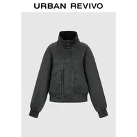 【HOT】UR2025冬季新款女多口袋立领超宽松棉服外套UYV150048