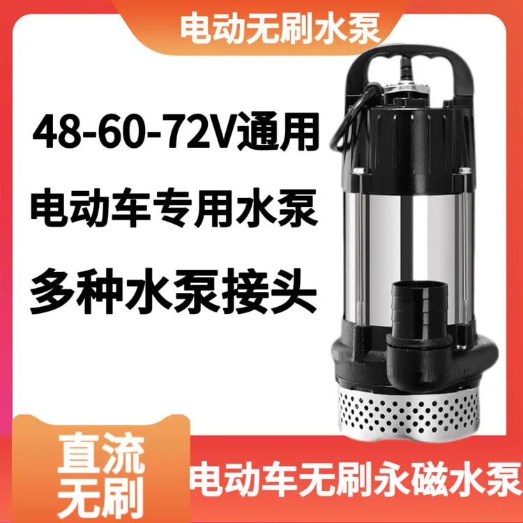 2寸电动车水泵永磁无刷直流水泵水井河水池塘水沟48-60-72通用型-