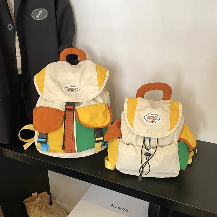 韩系撞色幼儿园书包小学生户外休闲运动车饰摆件孩子室内玩具