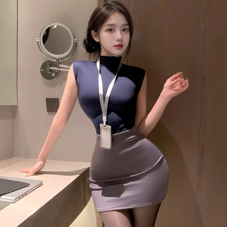 连体衣群御姐办公通勤包臀裙制服纯欲辣妹紧身秘书套装修身半身裙