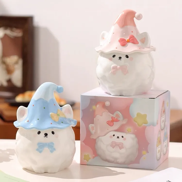 趣你心礼魔法萨摩送女友礼物情侣马克杯带盖勺陶瓷杯水杯生日礼物