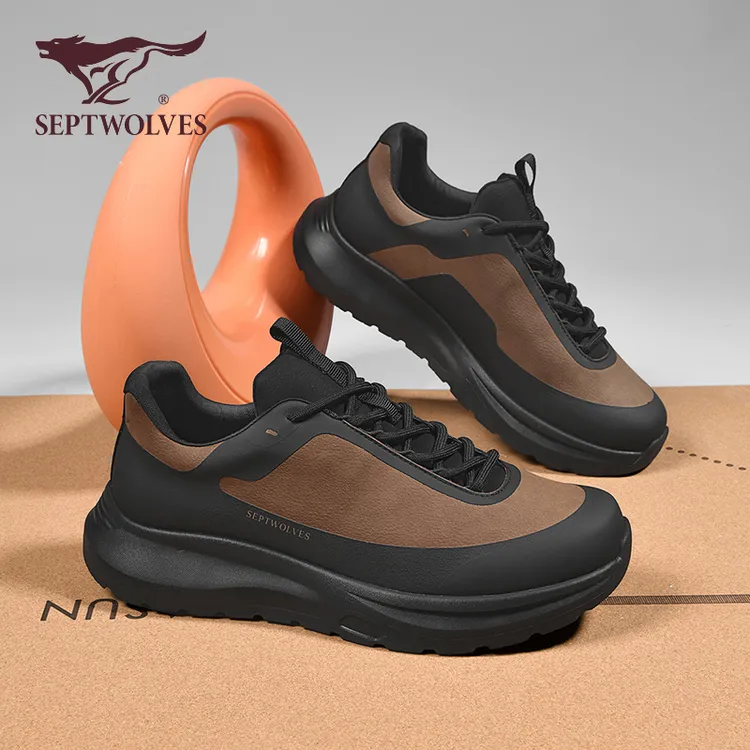 七匹狼正品男鞋2025新款秋季厚底耐磨户外徒步鞋男防滑登山运动鞋