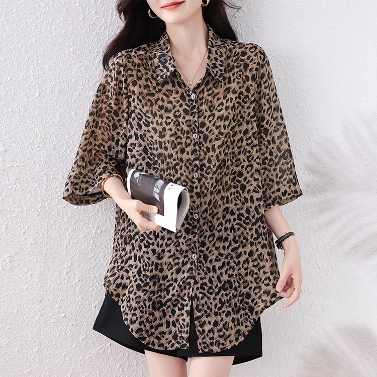 百搭气质显瘦遮肉女衬衫2025年夏季新款大码时尚防晒休闲减龄上衣