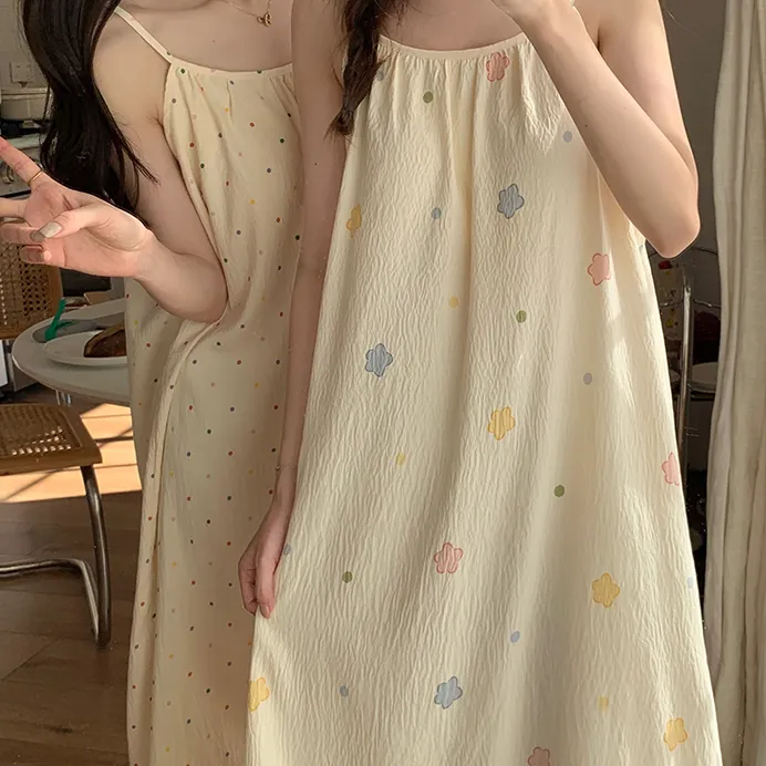 GPSUNLU带胸垫吊带睡裙女款夏季云朵棉2025公主风宽松睡衣家居服