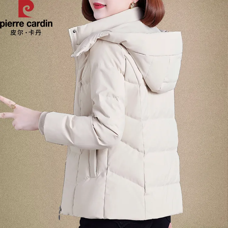 皮尔卡丹羽绒服女士短款2024新款冬季加厚时尚洋气保暖白鸭绒外套