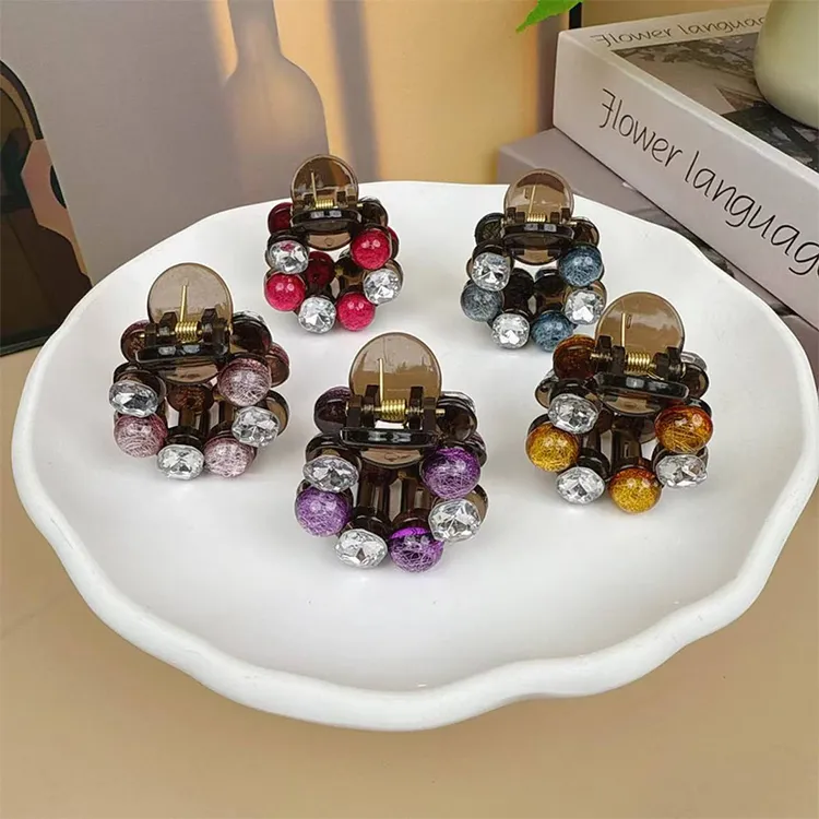 璀璨夺目高级感盘发圆形抓夹夹子头饰发饰