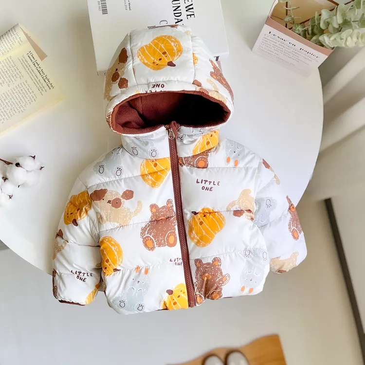 宝宝秋冬新款加厚儿童羽绒棉服女宝宝短款棉衣童装小童棉袄外套