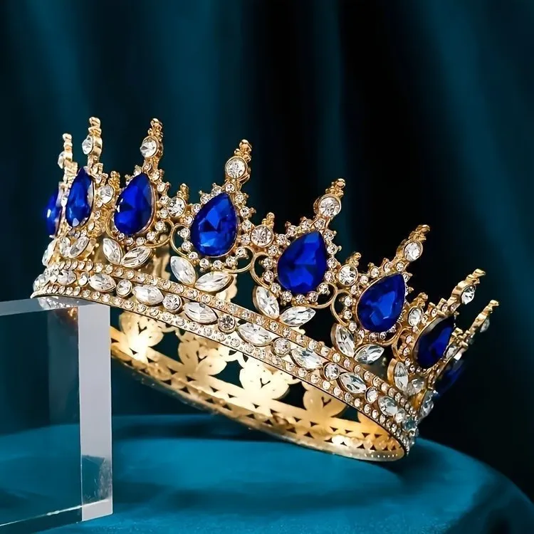 时尚生日公主白色韩式百搭皇冠配饰女士新娘紫色精美蓝色气质