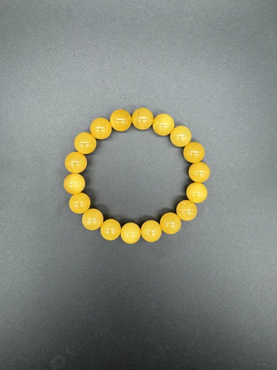 鸡油红蜜蜡圆珠单圈手串气质百搭经典精美11mmF女款