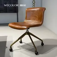 微色彩 中古老钱风  油蜡全真皮转椅 AC288W