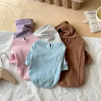 25款德绒拼色高弹打底衫宠物衣服狗狗服装泰迪比熊秋冬保暖两脚衣
