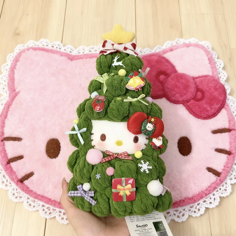 正版圣诞节hellokitty书包包挂件背包kt圣诞树礼物毛绒玩具小玩偶