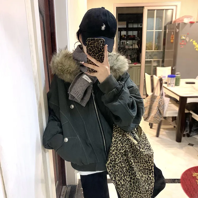 2025年新款冬季超好看棉服女夹棉小个子派克服棉袄外套加绒棉衣潮