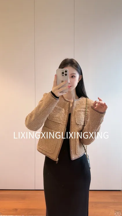 LXX【包边亮闪小香外套】长袖冬季耐磨常规短款女上衣大衣女装气质