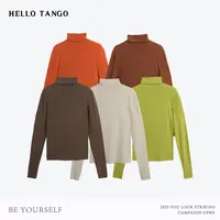 HELLOTANGO《回味糖果2.0》秋冬韩版纯色羊毛混纺高领打底M1006#