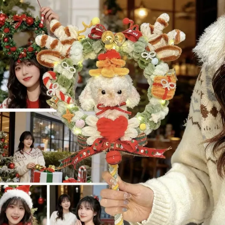 【喜乐】圣诞树小兔魔法棒圣诞节礼物扭扭棒手工diy材料包驾车个人