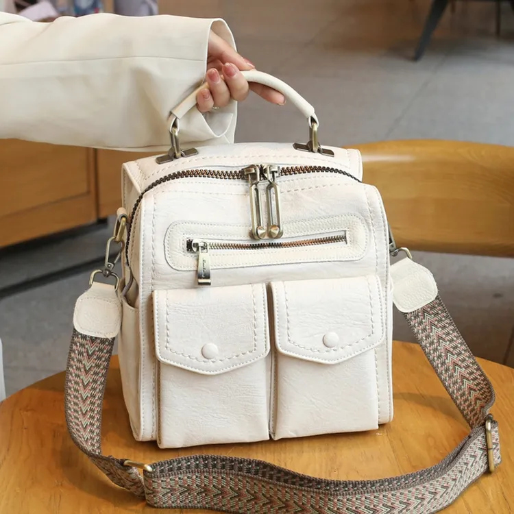 多功能双肩包设计感小众背包女2025新款时尚三用单肩斜挎包手提包