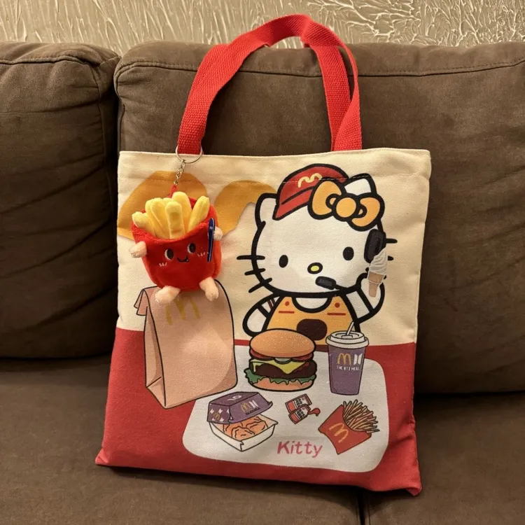 【艺凡】可爱helloKitty凯蒂猫帆布包补习袋学生上学手提袋外出通勤