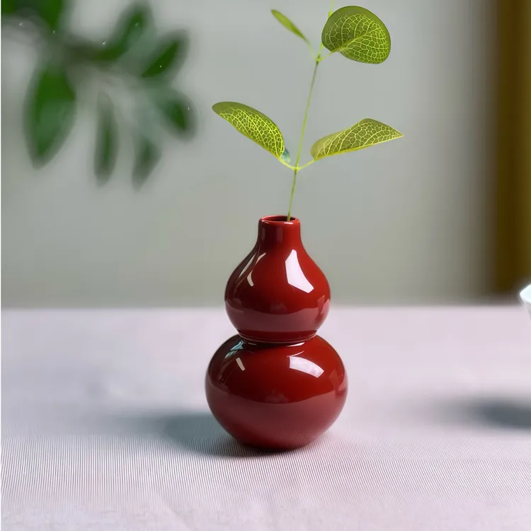陶瓷小花瓶家居茶室桌面摆件装饰创意花器插花干花植物水培容器