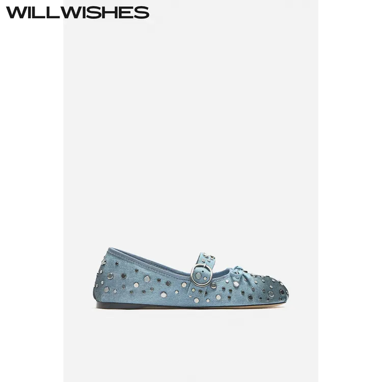 WILLWISHES/王玎设计秋季上新千禧风单鞋女平底芭蕾玛丽珍鞋#430