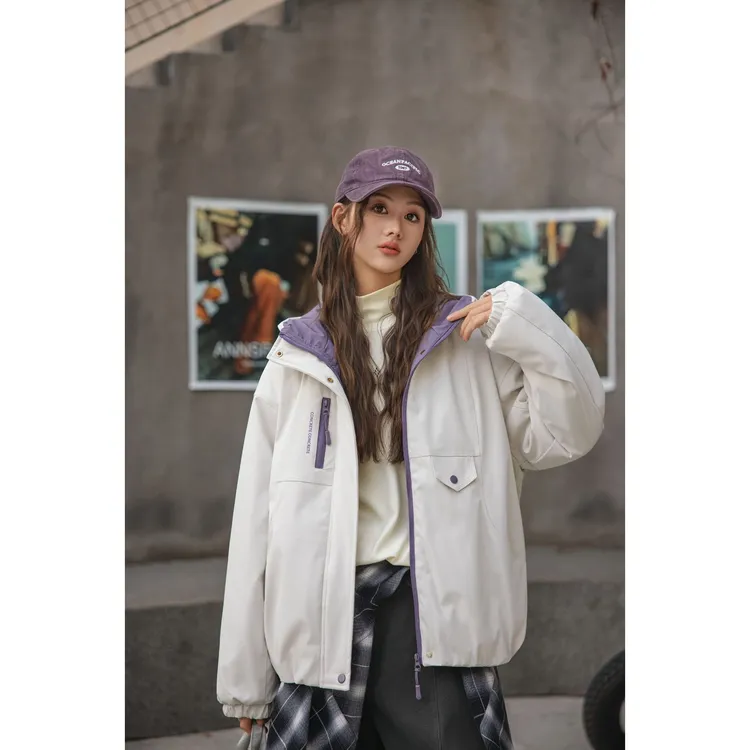 【恬颖KIDS】女童加绒加厚冲锋衣2025新款洋气时尚休闲工装外套