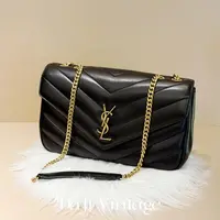 大吉中古/ysl圣罗兰黑金loulou中号斜挎包