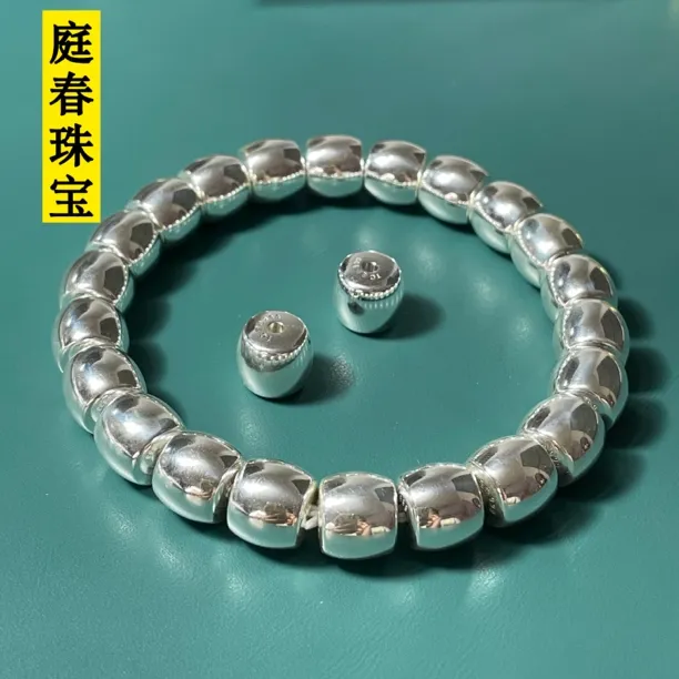 足银银制品 足银999实心直切9.95x9mm 时尚必备 130克