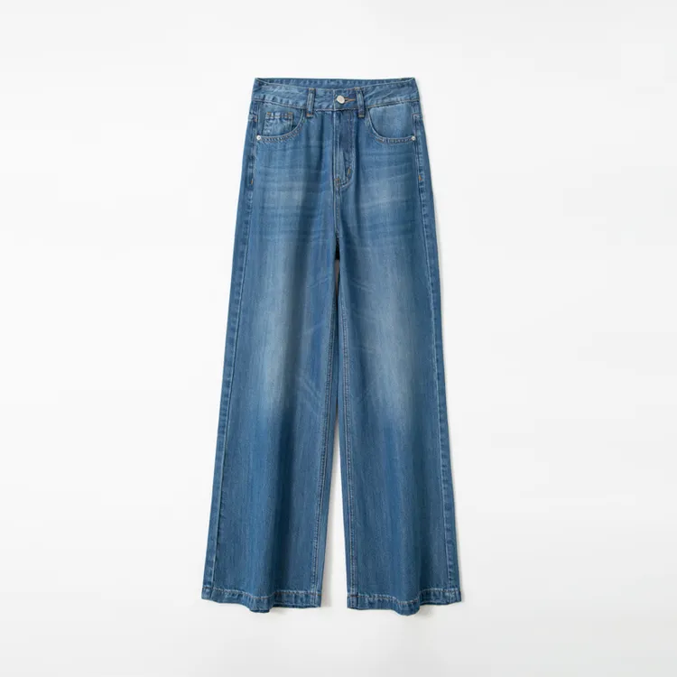 2025新款夏季凉感天丝垂感环保水洗牛仔裤女高腰阔腿显瘦直筒裤02