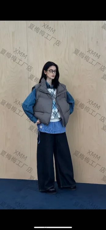 XMM.《泡菜横口袋马甲》秋冬款时尚百搭潮流洋气舒适95绒马甲-M9056