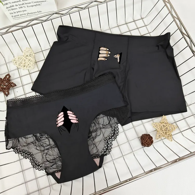 送对象绝了~可爱情侣内裤情人裤衩子日系卡通可爱性感套装一对新