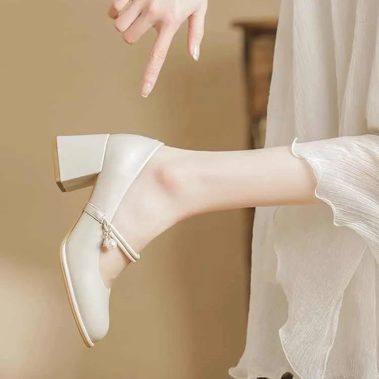 新百伦【秋季爆品】法式玛丽单鞋珍鞋20252025新款秋季外穿高跟鞋温