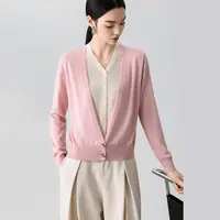 2025春季新款V领假两件针织外套女上衣