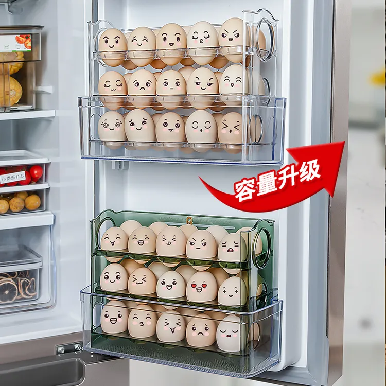 【新疆包邮】鸡蛋收纳盒冰箱用侧门翻转鸡蛋架厨房整理鸡蛋托保鲜盒