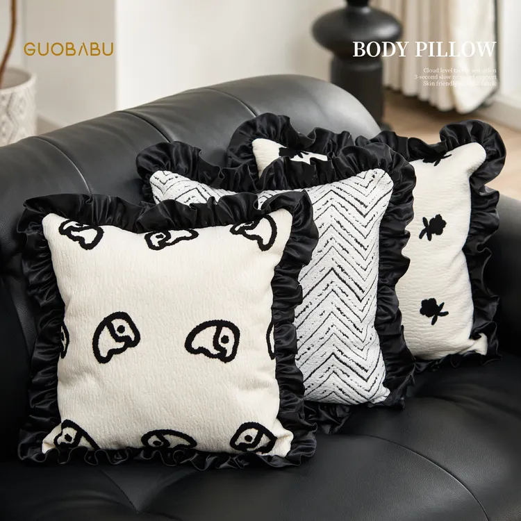 果巴布ins风抱枕靠垫酒店民宿客厅样板间沙发高级花边抱枕套靠枕