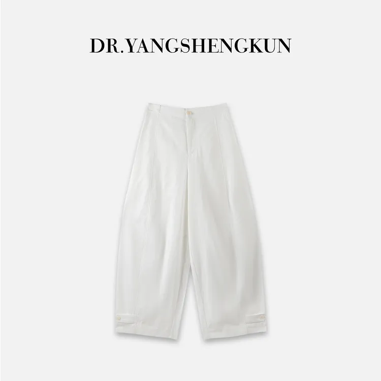 DR杨圣坤2025夏季女士休闲百搭显瘦洗水镰刀裤阔腿九分裤SW255510