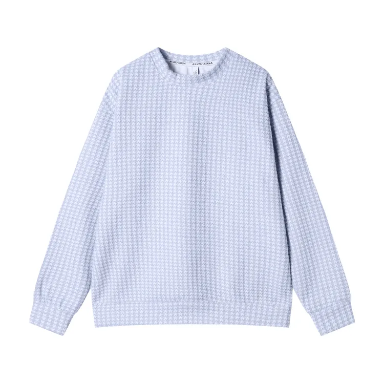 秋冬新款男士圆领套头创意条纹日系风格小众设计日常百搭长袖上衣