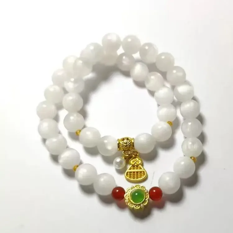 玻璃手链 菩提珠串精品海云母双圈菩提珠串（无礼盒）S0593