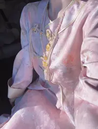 【婷婷】《蜜雪冰城》樱花设计撞色贵气国风外衫套装 TT2SQTZ2116【Q】