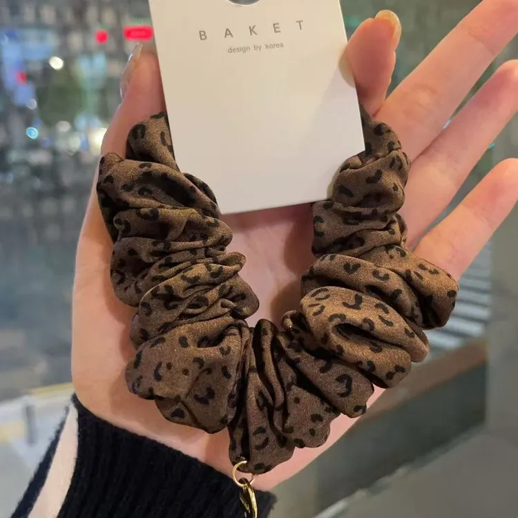韩国东大门baket发饰布艺豹纹发绳肠圈马尾夹