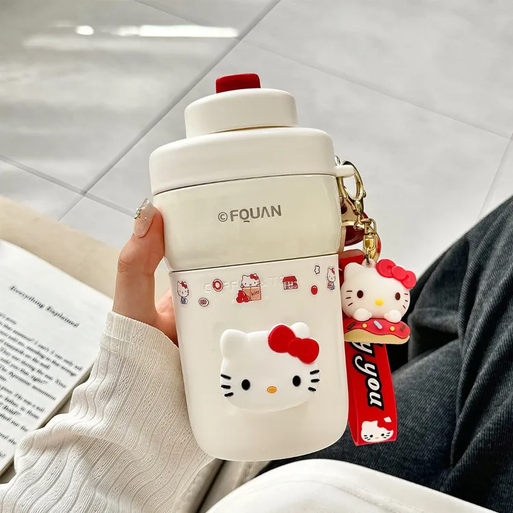 HelloKitty保温杯女生高颜值大容量办公室茶水分离直饮便携随行杯