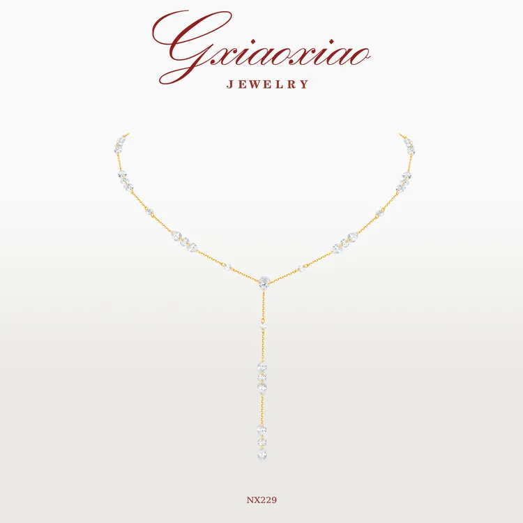 G XIAOXIAO 镀K金 【流光涟涟】法式气质仙女晚宴流苏项链 NX229