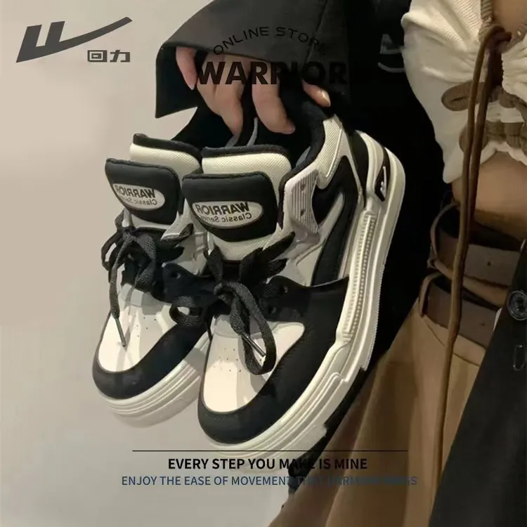 回力小白鞋男女2026年春秋季新款小众熊猫情侣厚底运动增高板鞋商品图