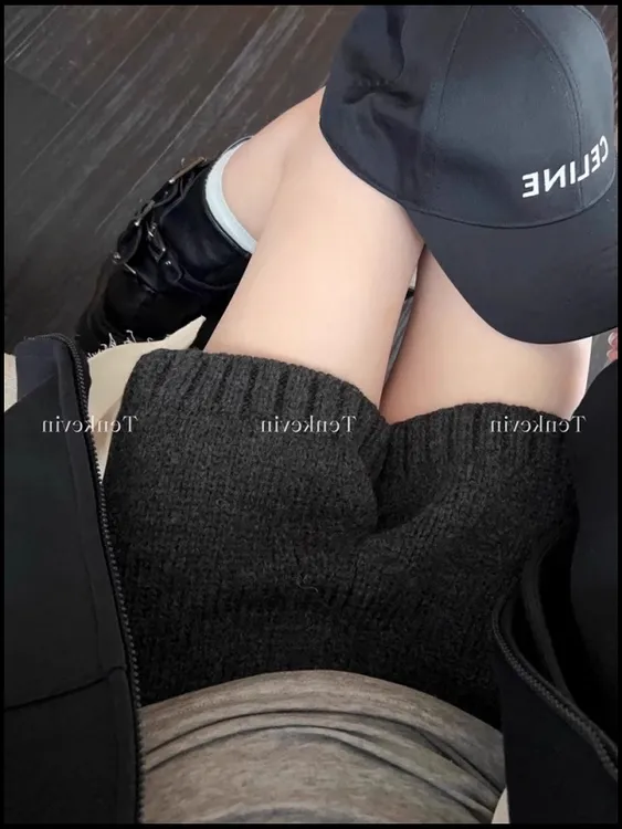 【针织短裤】新款韩版百搭针织短裤直筒宽松阔腿休闲裤毛衣裤