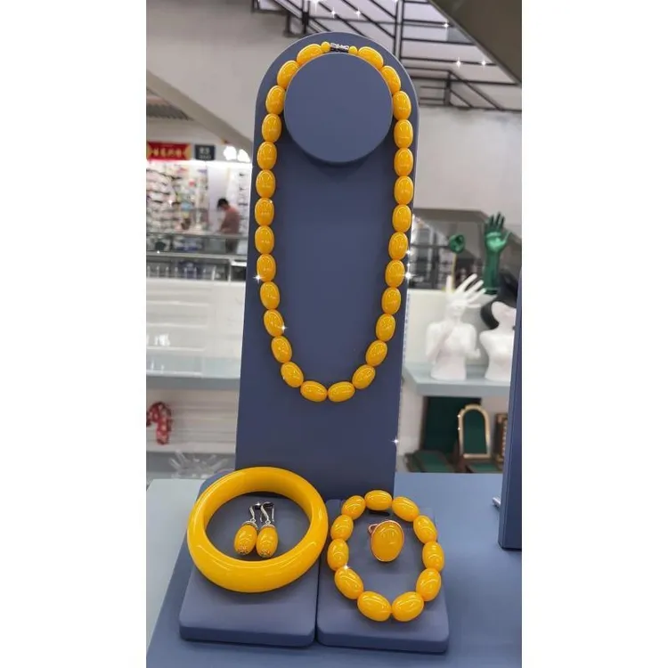 非金属树脂项链 非金属树脂黄色五件套新款新疆包邮