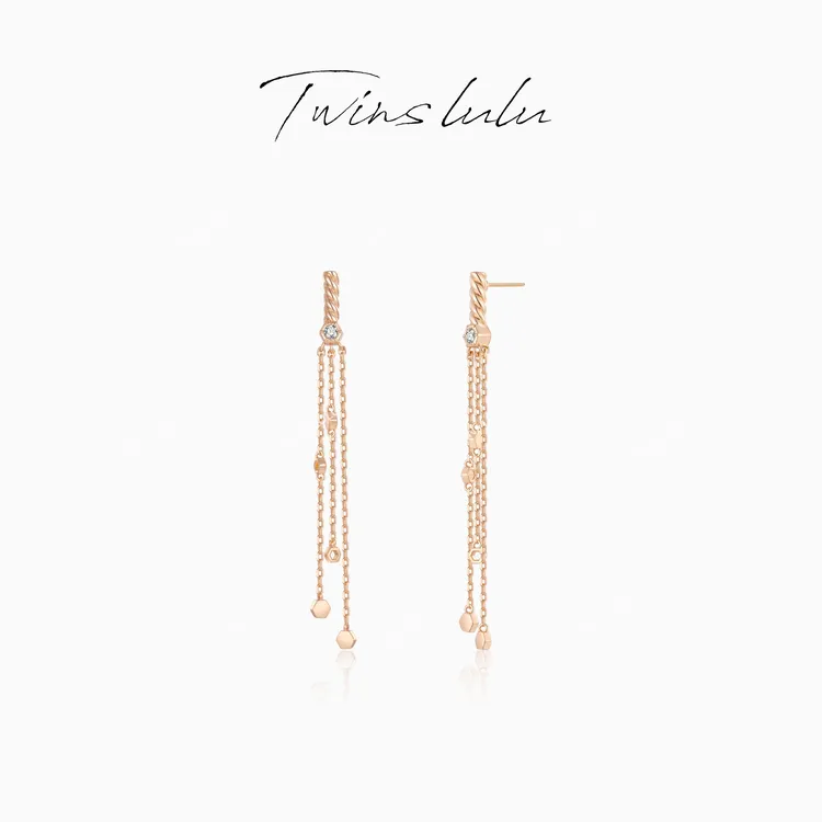 TWINS LULU 流光风 秋上新轻奢首饰经典不过时流苏耳环TSL2328