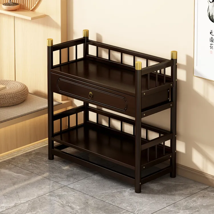 博古架茶水柜办公室茶叶架子茶具收纳架客厅置物架茶桌边柜储物柜