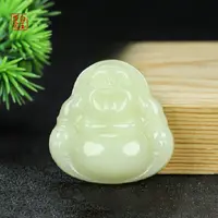 【新疆若羌料】白玉世家-佛佑今生/和田玉黄玉佛公吊坠约37*37*12mm